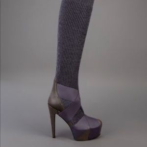 Bruno Frisoni knee high knit sock heels